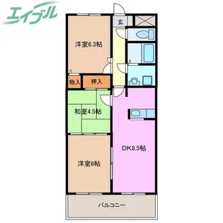 シャローム・ビオンR【4階】の間取り