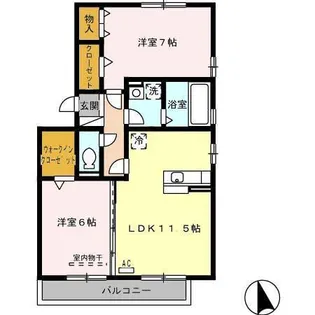 ポワール・M B棟【2階】の間取り