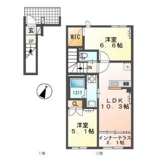 ユピテル【2階】の間取り