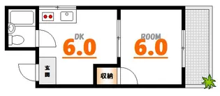 河原町ハイツ【4階】の間取り