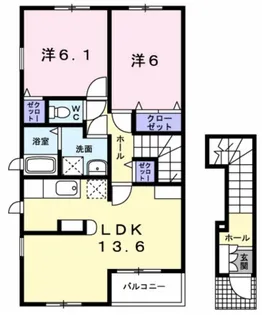 ベル・ル・ジャルダン II【2階】の間取り