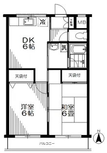 サンハイネスエース【1階】の間取り