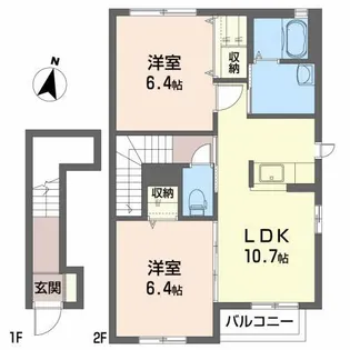 マルモーレ B【2階】の間取り