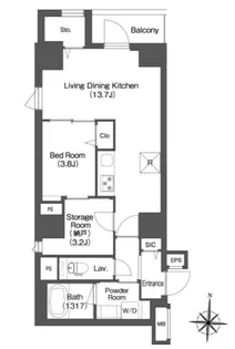 コンフォリア南千住【6階】の間取り
