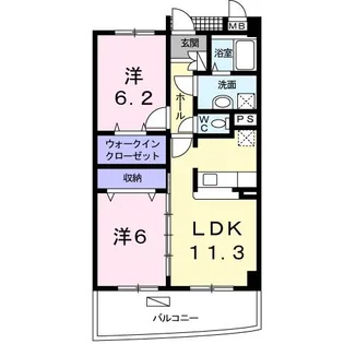 ノース・エクセレント・春日【1階】の間取り