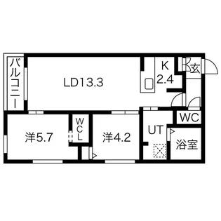 GEレジデンス琴似【2階】の間取り