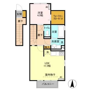 フォンテーヌ デュオ【2階】の間取り