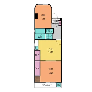コーポ魚半【3階】の間取り