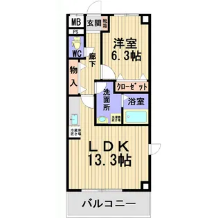 Park Side Residence(パークサイドレジデンス)【2階】の間取り