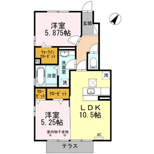 モンターニュサンク・中島【1階】の間取り