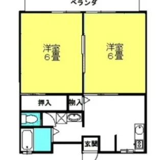 パークハイツA棟【2階】の間取り