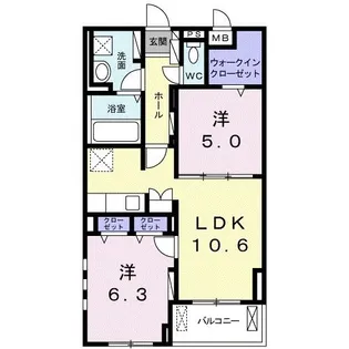 カーサ 二日市【1階】の間取り
