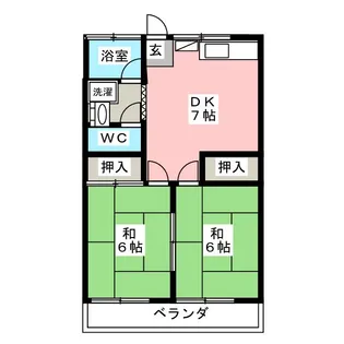 第一ハイツ栄里【2階】の間取り