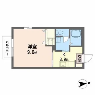 ルクエンス小田原A【2階】の間取り
