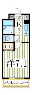 K-1マンション【2階】の間取り