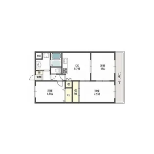 アルバ摂津【2階】の間取り