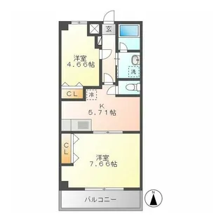 オリンピアヒルズ春日部【4階】の間取り
