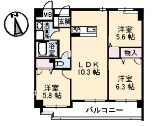 エルカーサニッシャラ【1階】の間取り