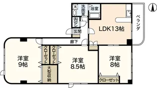 ウィンディア八幡【3階】の間取り