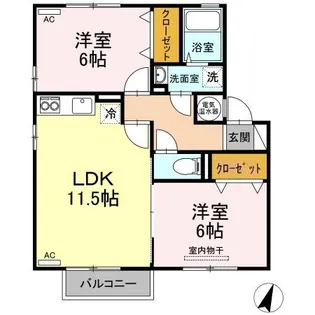 オーシャンソレイユ C【1階】の間取り