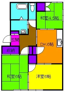 西ヶ崎グリーンハイツII【2階】の間取り