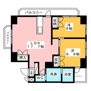 シティータワー昴III【2階】の間取り