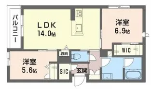 シャーメゾン渋川III【2階】の間取り