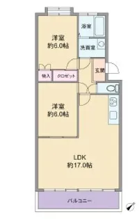 サンハイツ鶴甲【4階】の間取り