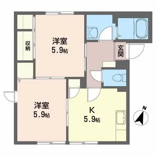 グランバリエ浜館A【1階】の間取り