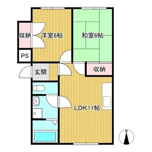 パールヴィラ二宮【1階】の間取り