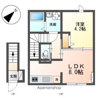 (仮称)吹田市新芦屋アパート【2階】の間取り