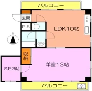 リバーサイド源田【1階】の間取り