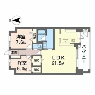 ビ・ウェルフレックス弥右衛門【6階】の間取り