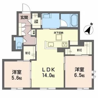 シャーメゾン上田中【1階】の間取り