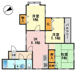 コアハイツII【2階】の間取り