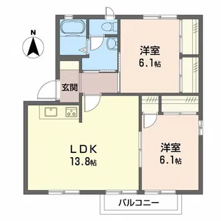 パークタウン三和 A棟【2階】の間取り
