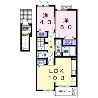 シャルシアン I【2階】の間取り