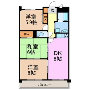 クオリティパレス徳重【3階】の間取り