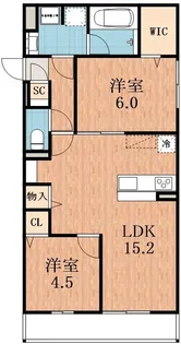 COCORU平野西【1階】の間取り