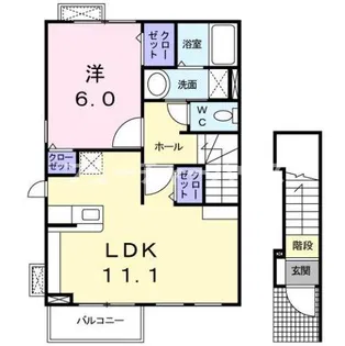 レジデンスヒル ヌマタ III【2階】の間取り