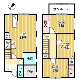 ピサリ福岡A棟【1階】の間取り