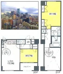 リブレ東新宿【20階】の間取り