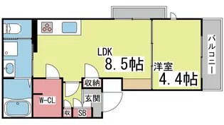 レーヴ六甲【3階】の間取り