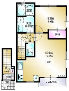 カーサデルマーレ【2階】の間取り