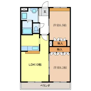 NY WEST HARLEY A【2階】の間取り