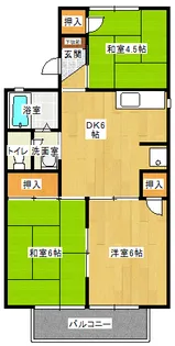 セジュール芦原 B棟【1階】の間取り