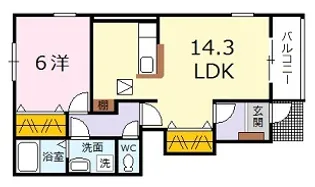 広島県広島市安佐北区落合南9【アパート】の間取り