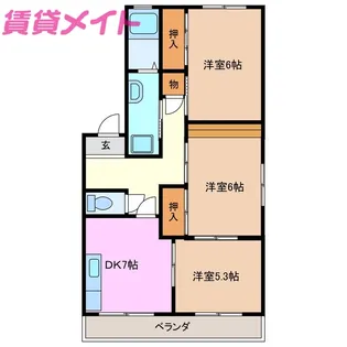 エクセレントSAIKI B【1階】の間取り