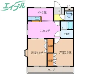 ラピュタ弐番館【2階】の間取り