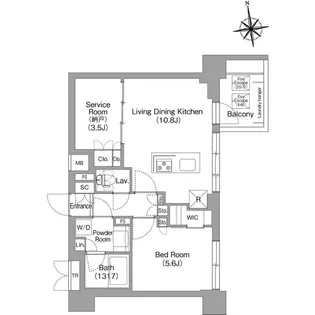コンフォリア・リヴ西大島SOUTH【4階】の間取り